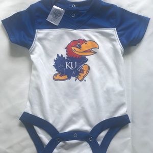 KU Jayhawks Jersey Onesie. 6-9 Months